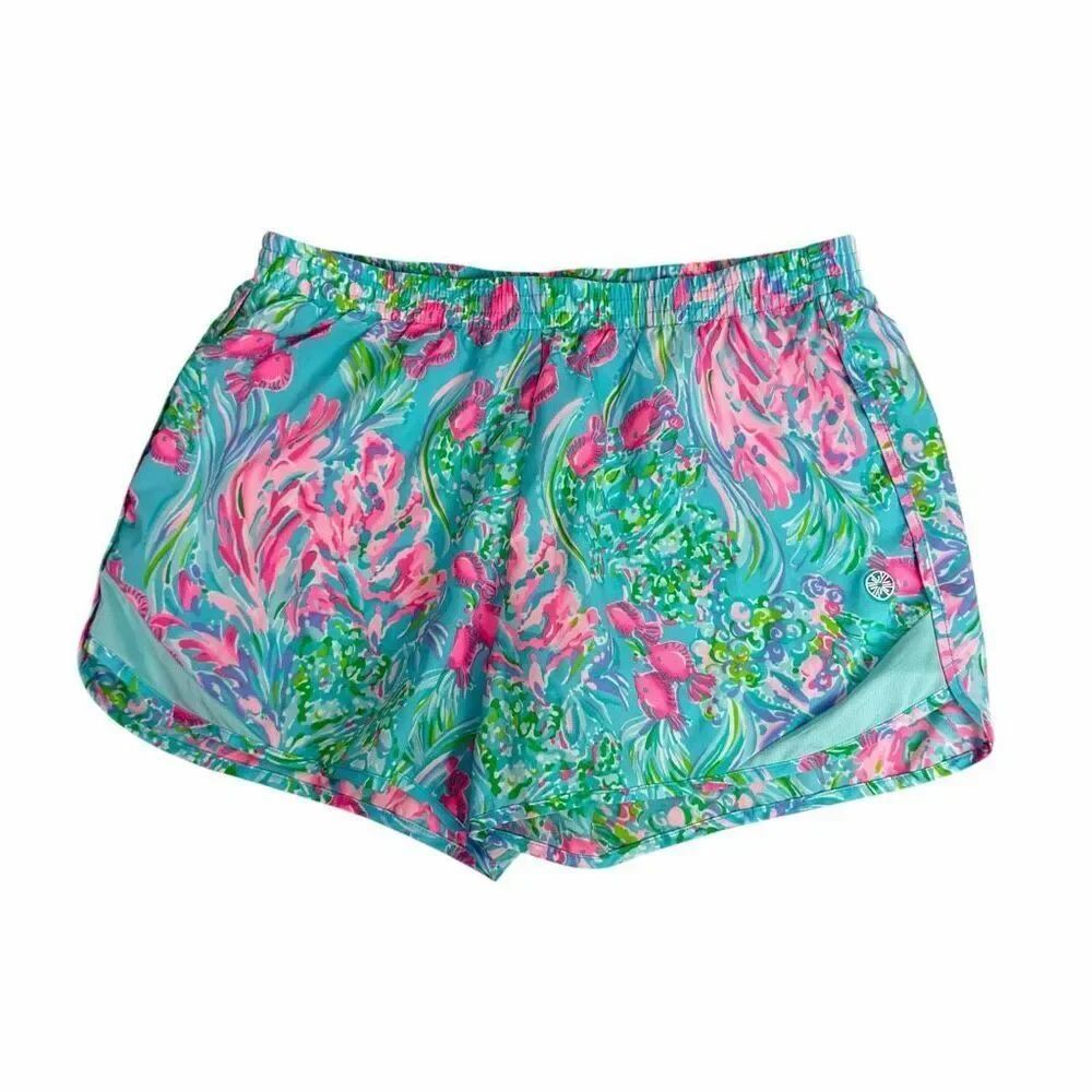 Lilly Pulitzer Womens XS Ocean Trail Short Amalfi Blue Best Fishes